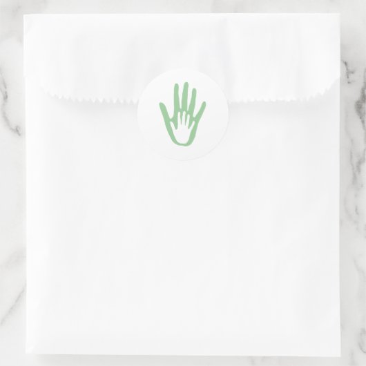 hand in hand ronde sticker (Tas)
