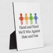 Hand in hand tegen haat en angst fotoplaat (Zijkant)