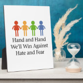Hand in hand tegen haat en angst fotoplaat (Zijkant)
