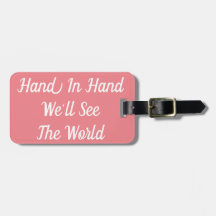 Hand in hand We zien het Bagagelabel van de wereld