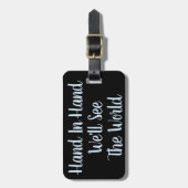 Hand in Hand Zullen We De Wereld Zien Bagage Label (Voorkant verticaal)