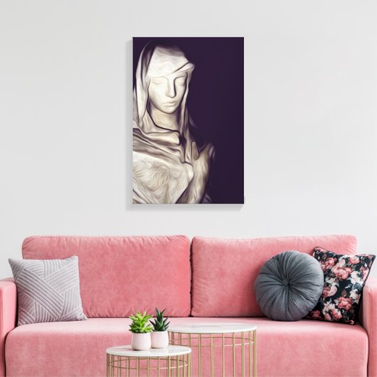 hand in hart canvas afdruk (Insitu (Woonkamer))