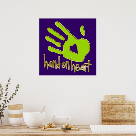 hand in hart poster (Keuken)