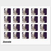hand in hart vierkante sticker (Vel)