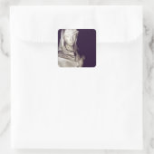 hand in hart vierkante sticker (Tas)