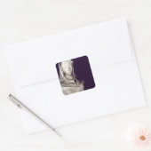 hand in hart vierkante sticker (Envelop)