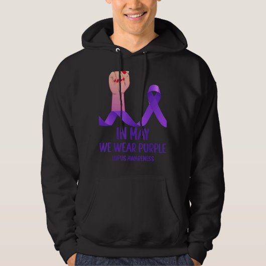 Hand In May We Wear Purple Lupus Awareness Month Hoodie (Voorkant)