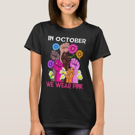Hand In october we wear pink T-shirt (Voorkant)