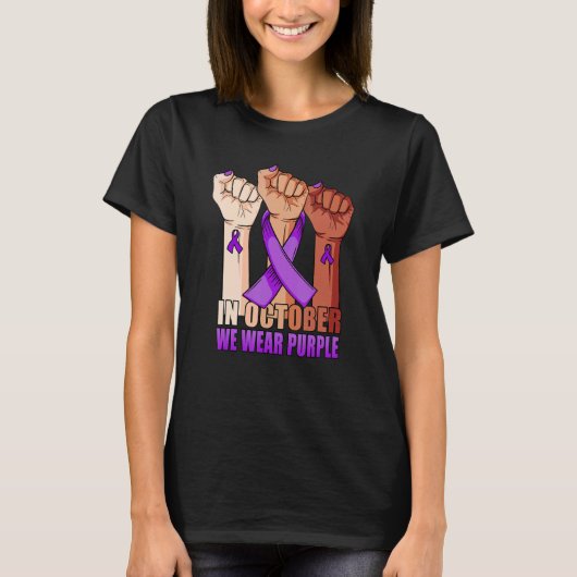 Hand In October we wear Purple Rett Syndrome Aware T-shirt (Voorkant)