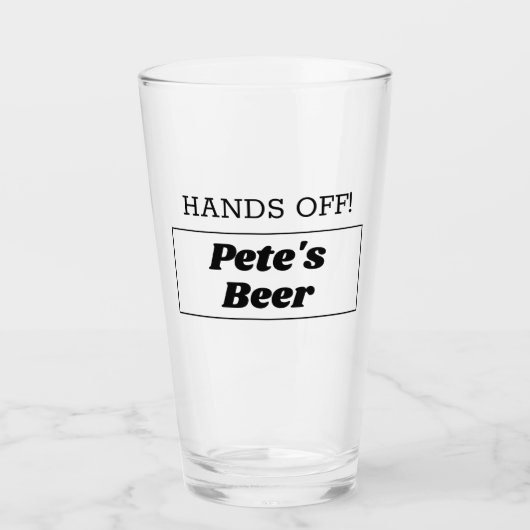 Hand is uit! Gepersonaliseerd bier Glas (Voorkant)