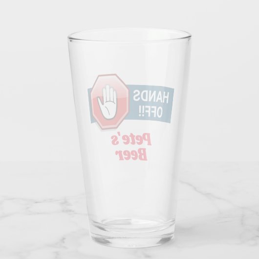 Hand is uit! Gepersonaliseerd bier Glas (Achterkant)