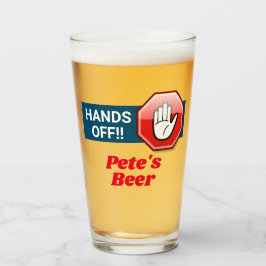 Hand is uit! Gepersonaliseerd bier Glas