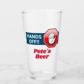 Hand is uit! Gepersonaliseerd bier Glas (Voorkant)
