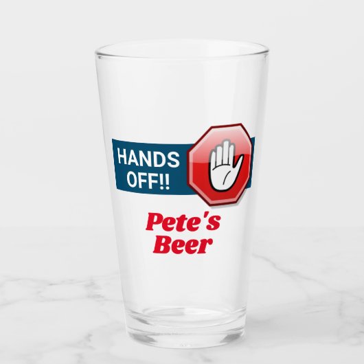 Hand is uit! Gepersonaliseerd bier Glas (Voorkant)