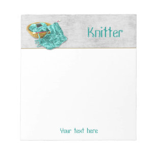 Hand Knit Blauwgroen Yarn stille levensfotografie Notitieblok