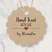 Hand Knit met love kraft script