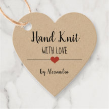 Hand Knit met naam kraft-script