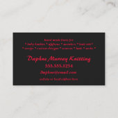 Hand Knitter Red en Geel Garen Visitekaartje (Achterkant)