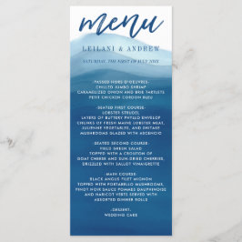Hand-laten we doen Blue Ombre Waterverf Wave Menu
