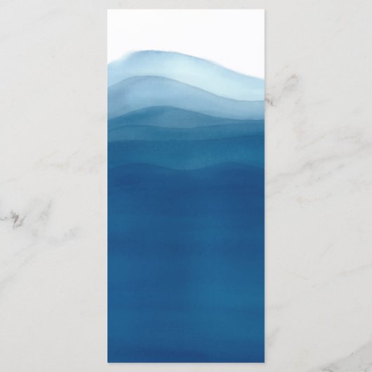 Hand-laten we doen Blue Ombre Waterverf Wave Menu (Achterkant)