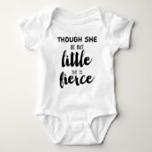 Hand Letter Hoewel ze maar klein is ze Fierce Romper (Voorkant)