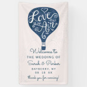 Hand Letter Marine Hete Luchtballon Bruiloft Welko Spandoek (Verticaal)