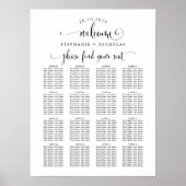 Hand Letter Welcome Chic Wedding Seating Chart Poster (Voorkant)