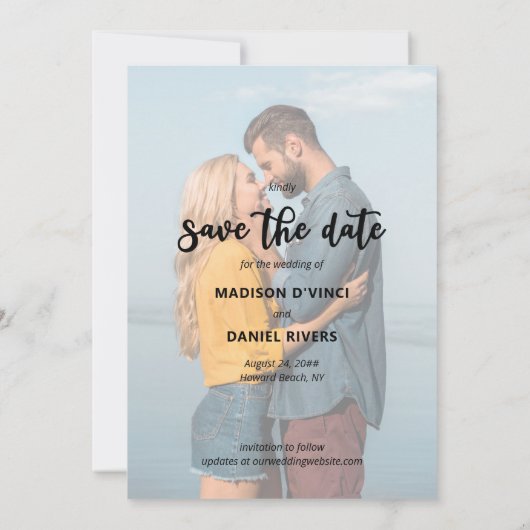 Hand Lettered 2 de Vertaalkundige Bekleding van de Save The Date (Achterkant)