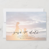Hand Lettered 3 Afbeelding Dusty Blue Save The Date (Achterkant)