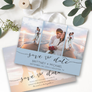 Hand Lettered 3 Afbeelding Dusty Blue Save The Date