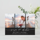 Hand Lettered 3 Afbeelding zwart Save The Date (Staand voorkant)