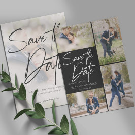 Hand Lettered Afbeelding Collage Black Save The Date