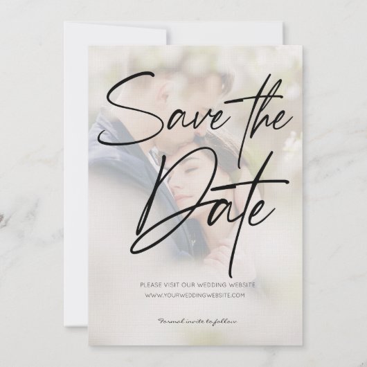 Hand Lettered Afbeelding Collage Save The Date (Achterkant)