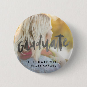 Hand Lettered Afstuderen Afstuderen Foto Button