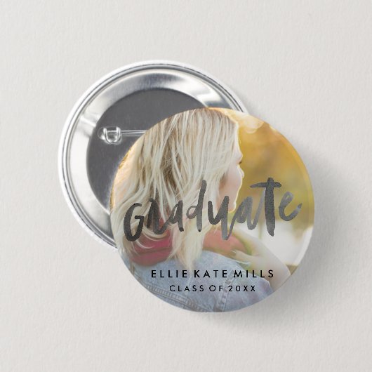 Hand Lettered Afstuderen | Afstuderen Foto Button (Voorkant /achterkant)