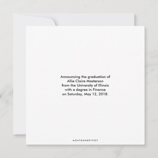 Hand Lettered Afstuderen | Kaart bekendmaking Squa (Achterkant)