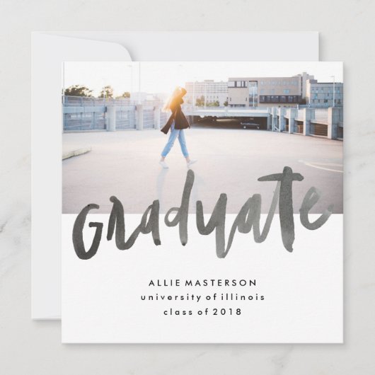 Hand Lettered Afstuderen | Kaart bekendmaking Squa (Voorkant)
