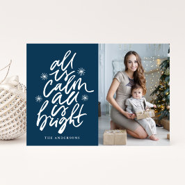 Hand-lettered Alles is rustig, alles is helder Nav Feestdagenkaart