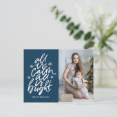 Hand-lettered Alles is rustig, alles is helder Nav Feestdagenkaart (Staand voorkant)