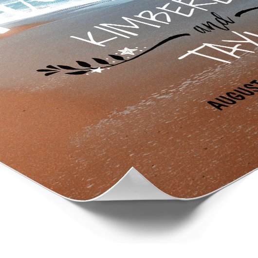 Hand Lettered Beach Wedding Welcome Sign Poster (Hoek)