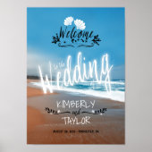 Hand Lettered Beach Wedding Welcome Sign Poster (Voorkant)