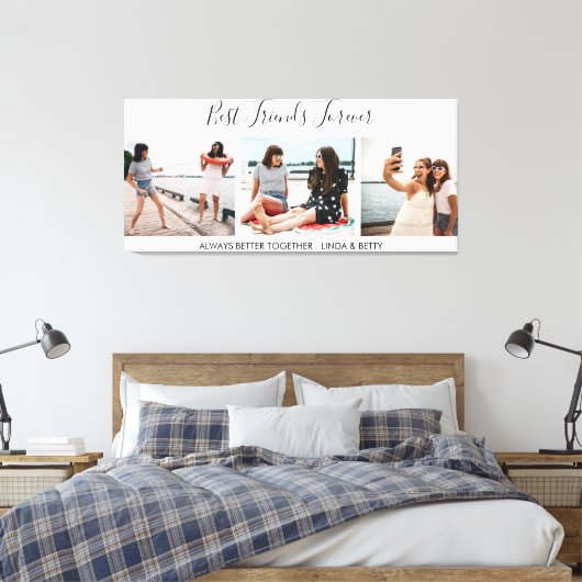 Hand Lettered Best Friends Forever 3 Fotocollage Canvas Afdruk (Insitu (Slaapkamer))