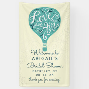 Hand Lettered Blauwgroen Balloon Vrijgezellenfeest Spandoek
