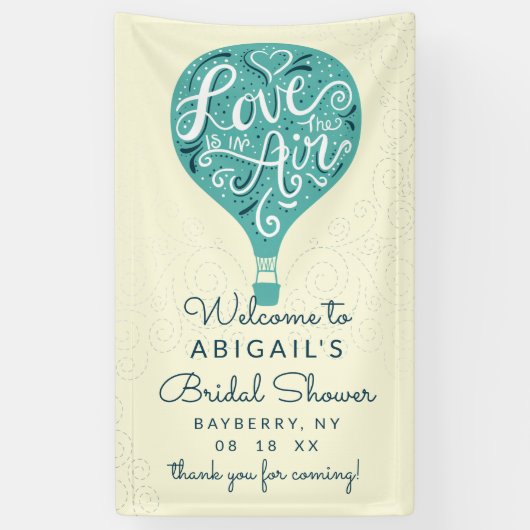 Hand Lettered Blauwgroen Balloon Vrijgezellenfeest Spandoek (Verticaal)