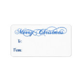 Hand Lettered Blue Navy Merry-kerstscript Etiket (Voorkant)