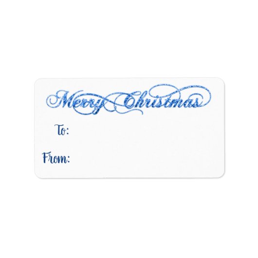 Hand Lettered Blue Navy Merry-kerstscript Etiket (Voorkant)