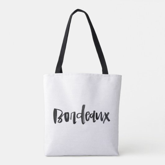 Hand Lettered Bordeaux Tote Bag (Achterkant)