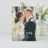 Hand lettered borsteltypografie bruiloft bedankt (Staand voorkant)