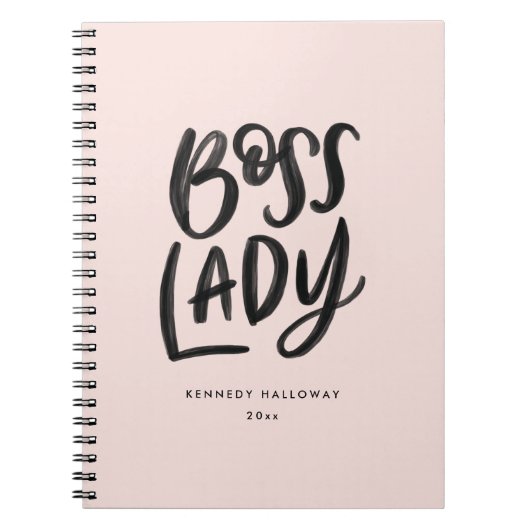 Hand Lettered Boss Lady Spiral Notitieboek (Voorkant)