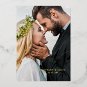 Hand lettered bruiloft dank u overlay folie uitnodiging (Voorkant)